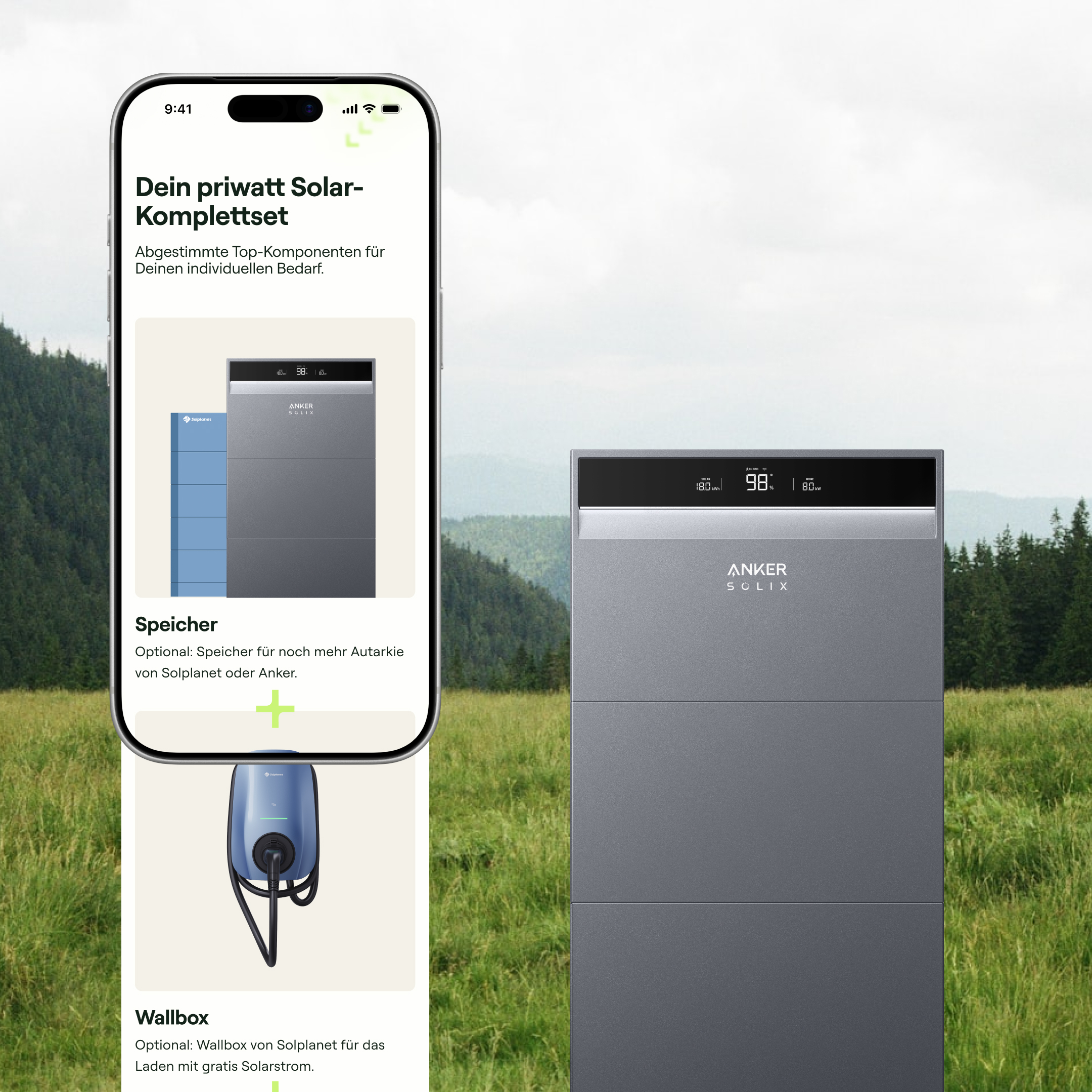 Priwatt PV system configurator showing 3D model